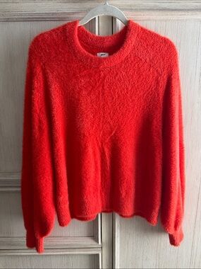 Women's Cozy Orange Fuzzy Sweater